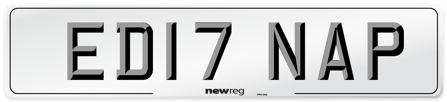 ED17 NAP Number Plate from New Reg